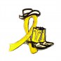 Adenosarcoma Yellow Glitter Ribbon Cowgirl Cowboy Western Boots Hat Pin New