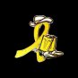 Sarcoma Yellow Glitter Ribbon Cowgirl Cowboy Western Boots Hat Lapel Pin New