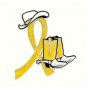 Sarcoma Yellow Glitter Ribbon Cowgirl Cowboy Western Boots Hat Lapel Pin New