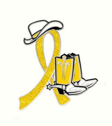 Liver Cancer Awareness Yellow Glitter Ribbon Cowboy Western Boots Hat Pin New