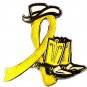 Liver Cancer Awareness Yellow Glitter Ribbon Cowboy Western Boots Hat Pin New