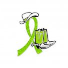 Tay Sachs Disease Lime Glitter Ribbon Cowgirl Cowboy Western Boots Hat Pin New