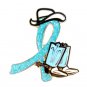 Graves Disease Light Blue Glitter Ribbon Cowgirl Cowboy Western Boots Hat  Pin