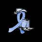 Graves Disease Light Blue Glitter Ribbon Cowgirl Cowboy Western Boots Hat  Pin