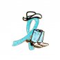 Lymphedema Light Blue Glitter Ribbon Cowgirl Cowboy Western Boots Hat  Pin New