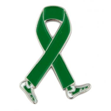 Spinal Cord Injury Lapel Pin Awareness Month September Green Ribbon Walking Legs