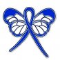 Blue Ribbon Butterfly Pin Huntington's Disease Awareness Month is May New