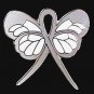 Encephalitis Awareness Lapel Pin Gray Support Ribbon Butterfly Brain