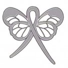 Asthma Awareness Gray Support Ribbon Butterfly Breathing Lapel Pin