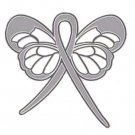 Sciatic Pain Awareness Gray Support Ribbon Butterfly Lapel Pin