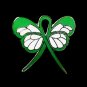 Kidney Donation Awareness Month April Green Ribbon Butterfly Pin New