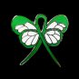 Bone Marrow Donation Awareness Month November Green Support Ribbon Butterfly Pin