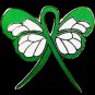 Bone Marrow Donation Awareness Month November Green Support Ribbon Butterfly Pin