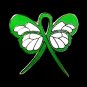 Manic Depression Awareness Month October Green Ribbon Butterfly Pin