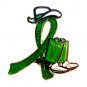 Bone Marrow Awareness Pin Green Glitter Ribbon Cowboy Western Boots Hat