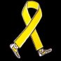 Endometriosis Awareness Pin Yellow Ribbon Walking Legs New