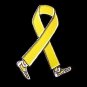 Sarcoma Awareness Month July Yellow Ribbon Walking Legs Lapel Pin New