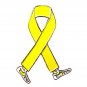 Obesity Support Awareness Lapel Pin Yellow Ribbon Walking Legs New