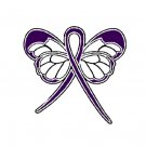 Crohn's Disease Lapel Pin Purple Ribbon Butterfly November Awareness Month