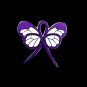 Crohn's Disease Lapel Pin Purple Ribbon Butterfly November Awareness Month