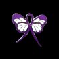 Thyroid Cancer Pin Purple Ribbon Butterfly Pin Awareness September New