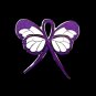 Domestic Violence Pin Purple Ribbon Butterfly Awareness Month October New