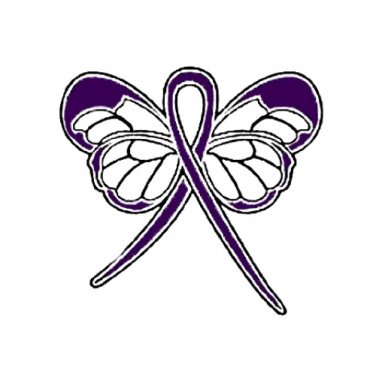 Relay for Life Awareness Lapel Pin Purple Ribbon Butterfly New
