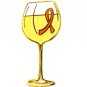 Kidney Cancer Pin Awareness Orange Ribbon Sparkling Wine Glass Goblet