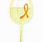 Kidney Cancer Pin Awareness Orange Ribbon Sparkling Wine Glass Goblet