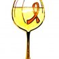 Kidney Cancer Pin Awareness Orange Ribbon Sparkling Wine Glass Goblet