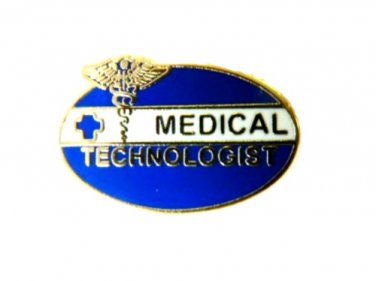 Medical Technologist Pin Caduceus Blue Cross Emblem Swing Arm 118 New