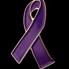 Alzheimer's Awareness Purple Ribbon Lapel Pin Gold Plated New