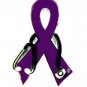 Fibromyalgia Awareness Pin Doctor Nurse Stethoscope Purple Ribbon