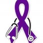 Fibromyalgia Awareness Pin Doctor Nurse Stethoscope Purple Ribbon