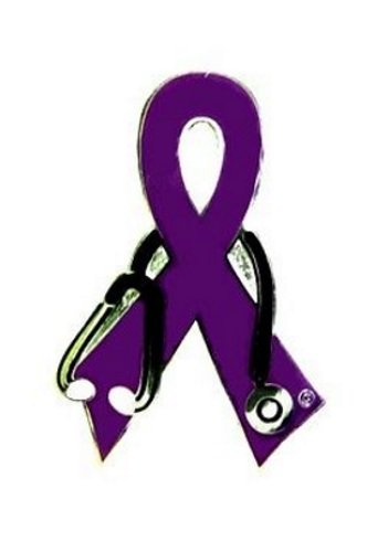 Epilepsy Awareness Pin Dr Nurse Stethoscope Purple Ribbon