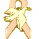 Pink Ribbon White Hope Dove Breast Cancer Awareness Pin Tac