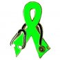 Lymphoma Awareness Stethoscope Lime Green Ribbon Lapel Pin Doctor Nurse New