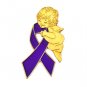 Domestic Violence Pin Purple Awareness Ribbon Guardian Angel New