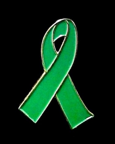 Organ Transplant Awareness Green Ribbon Pin New
