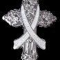 Brain Cancer Lapel Pin Awareness Gray Ribbon Religious Cross Church Lapel Pin New