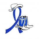 Arthritis Awareness Lapel Pin Blue Glitter Ribbon Cowboy Western Boots Hat