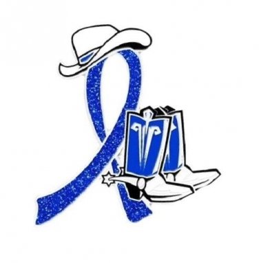 Child Abuse Pin Awareness Blue Glitter Ribbon Cowboy Western Boots Hat