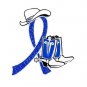 Child Abuse Pin Awareness Blue Glitter Ribbon Cowboy Western Boots Hat