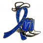 CFIDS / ME Pin Awareness Blue Glitter Ribbon Cowboy Western Boots Hat