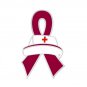 Multiple Myeloma Pin Burgundy Awareness Ribbon Nursing Nurse Cap Red Cross