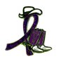ADHD ADD Awareness Pin Purple Glitter Ribbon  Cowboy Western Boots Hat