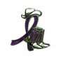Anti Violence Pin Purple Glitter Ribbon Cowboy Western Boots Hat