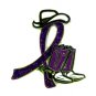 Religious Tolerance Pin Purple Glitter Ribbon Cowboy Western Boots Hat
