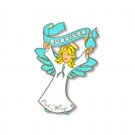 Ovarian Cancer Teal Ribbon Angel Survivor Blonde Lapel Pin