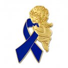 Arthritis Awareness Lapel Pin Guardian Angel Blue Ribbon Tac